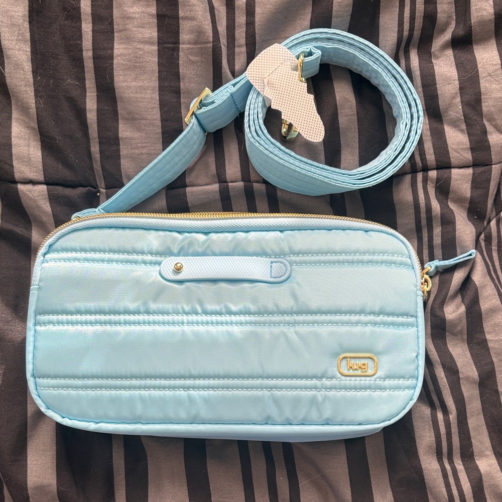 Light Blue Quilted Crossbody Bag by Lug